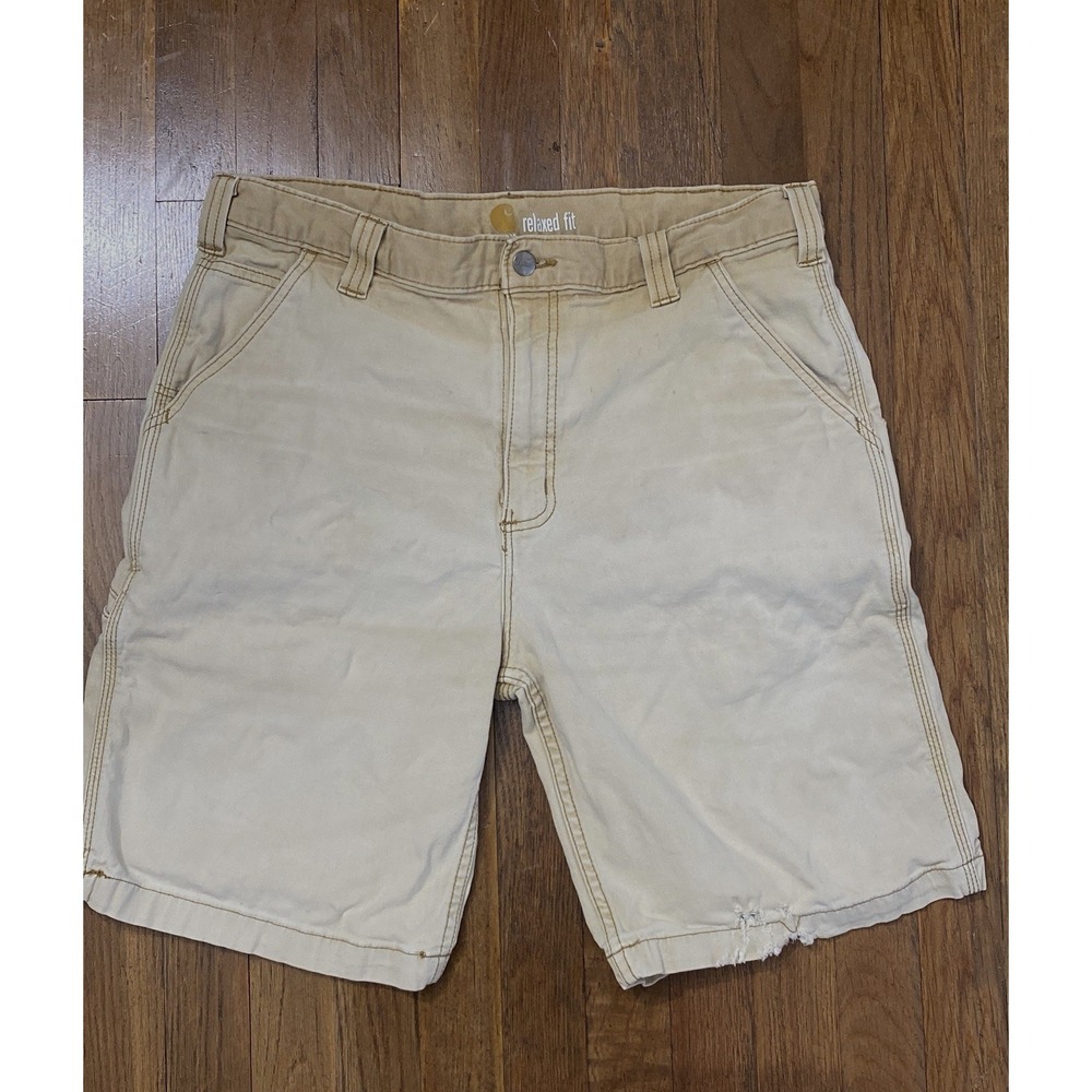 Mens Carhartt Shorts Relaxed Fit Distressed Utility Work Skater Streetwear Sz 36